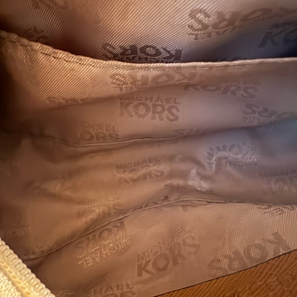 Michael Kors Beige and Brown Logo Cosmetic Case - Picture 8 of 9